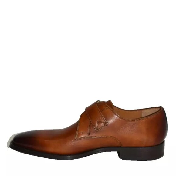 New! Magnanni Monk Strap Slip On Shoes Leather Cognac Size 7 M 23270 DD411 main image 5